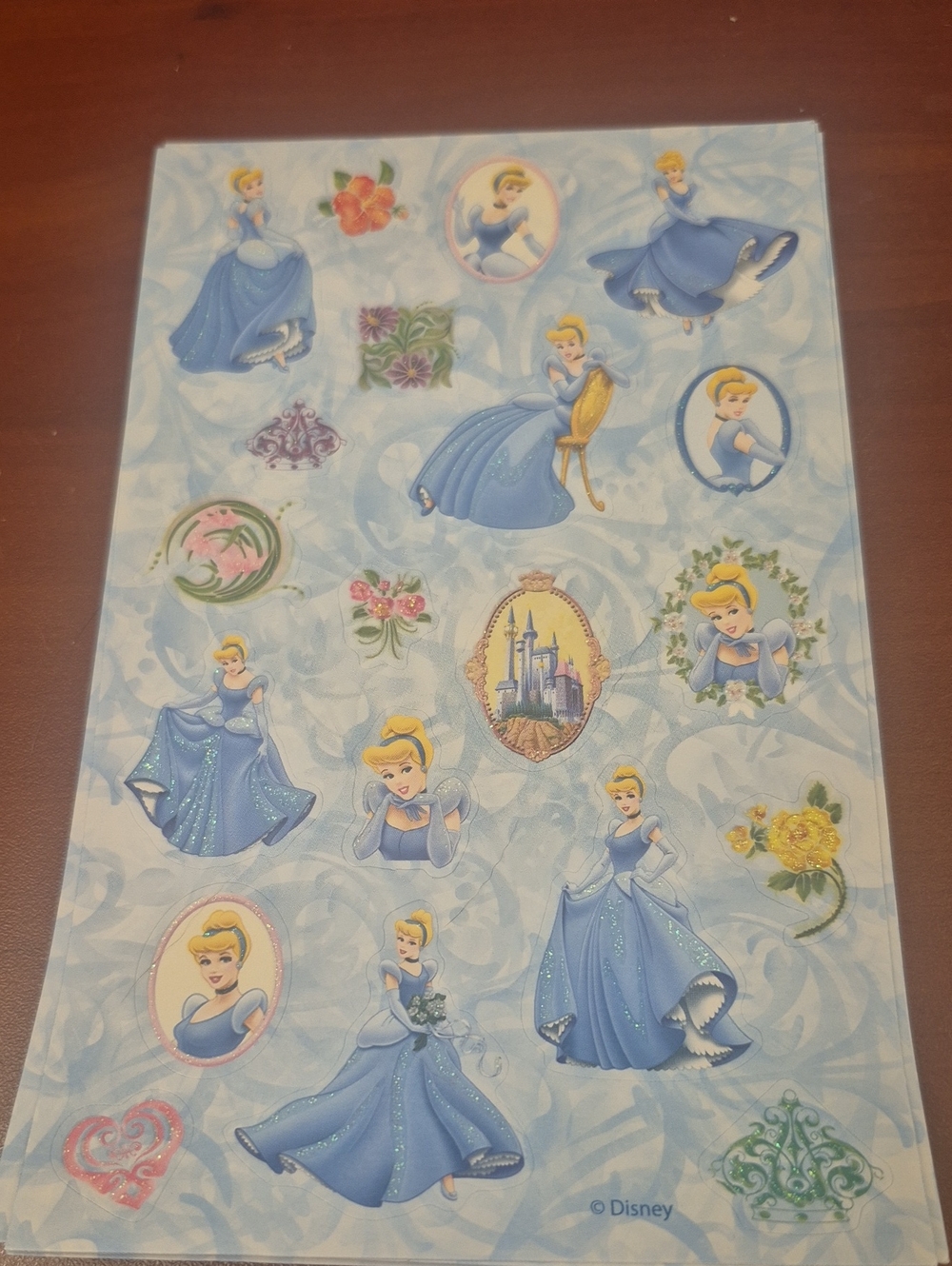 Disney Cinderella Blue Cake Toppers Sticker Set